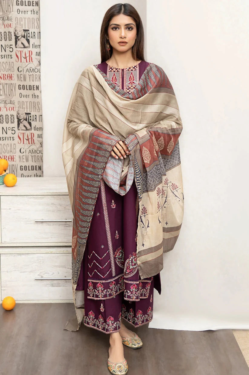 ZARA SHAH JAHAN - 3PC LAWN EMBROIDERED