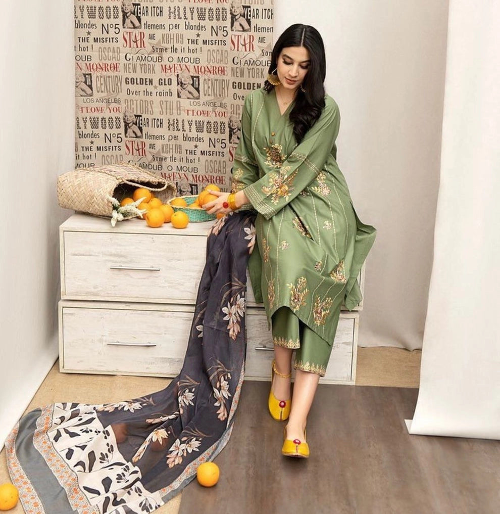 ZARA SHAH JAHAN - 3PC LAWN EMBROIDERED