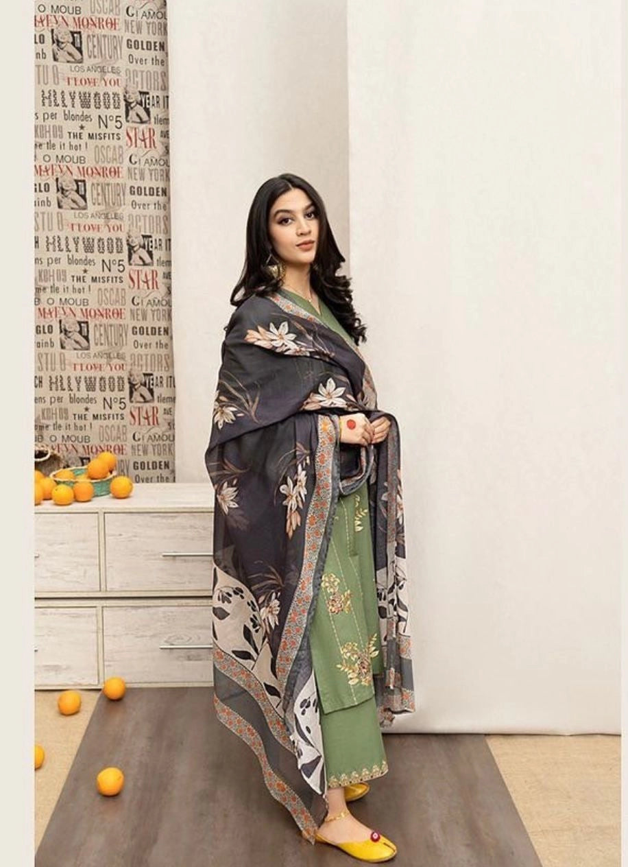 ZARA SHAH JAHAN - 3PC LAWN EMBROIDERED
