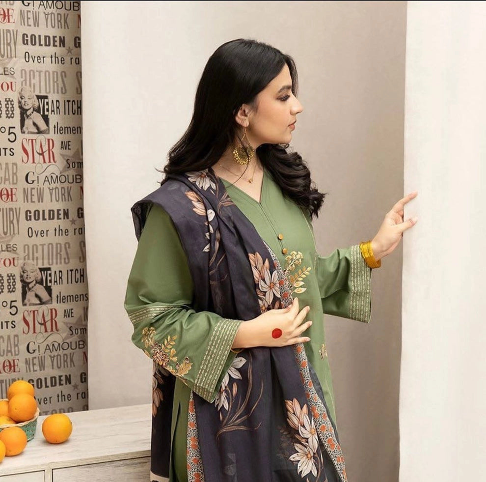 ZARA SHAH JAHAN - 3PC LAWN EMBROIDERED